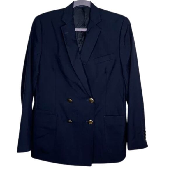 Officine Générale Women's Double Breasted Mathilde Blazer Blue Size 42 - Picture 4 of 4